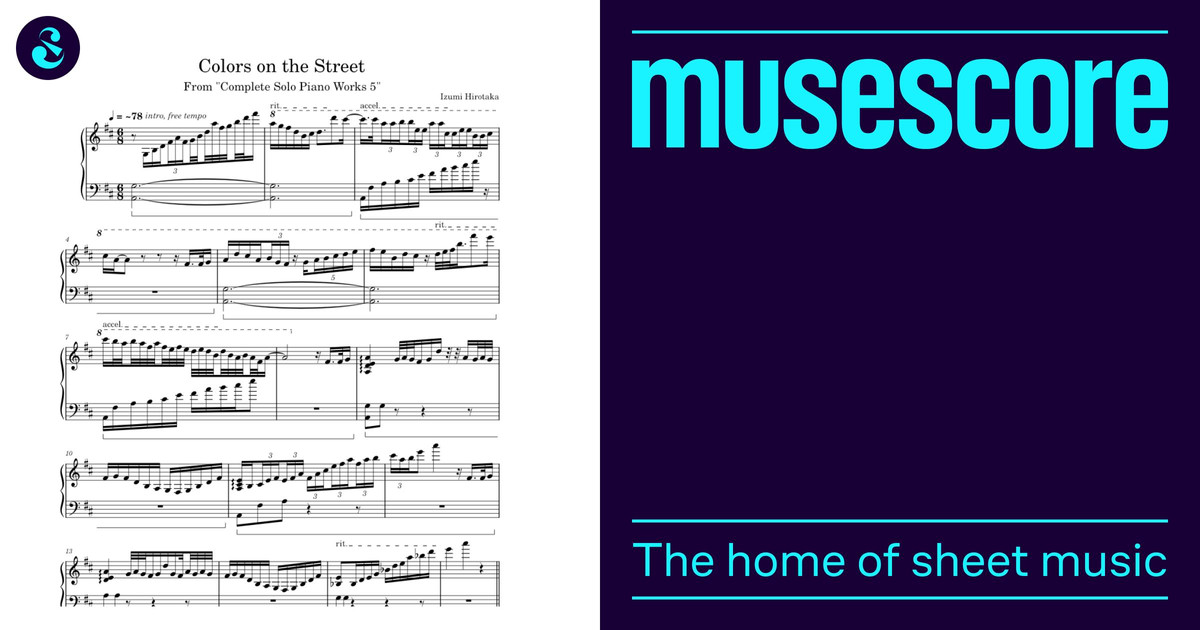 Colors on the Street – Izumi Hirotaka Sheet Music for Piano