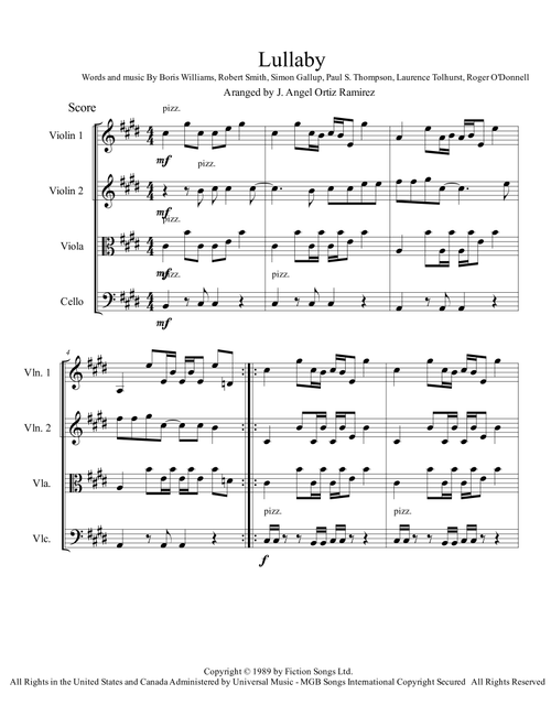 Lullaby (Arr. José angel Ortiz ramirez) - The Cure (String Quartet)
