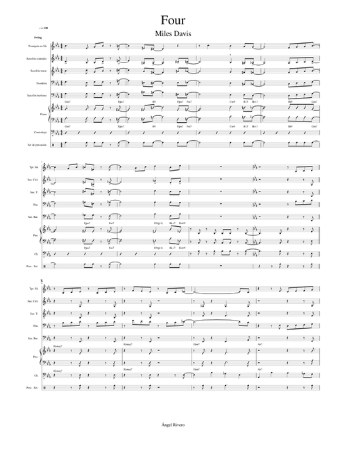 Four Miles Davis arr by A ngel Rivero