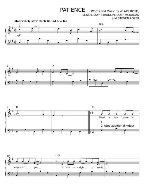 PATIENCE - W. AXL ROSE