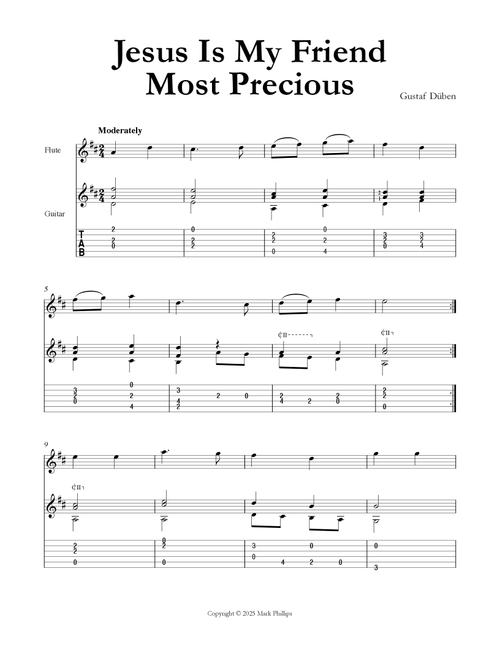 Jesus Is My Friend Most Precious (Arr. Mark Phillips) - Gustaf Düben (Instrumental Duet)