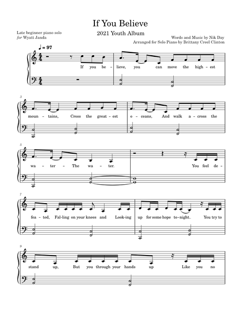 If You Believe (2021 Youth album, late beginner)