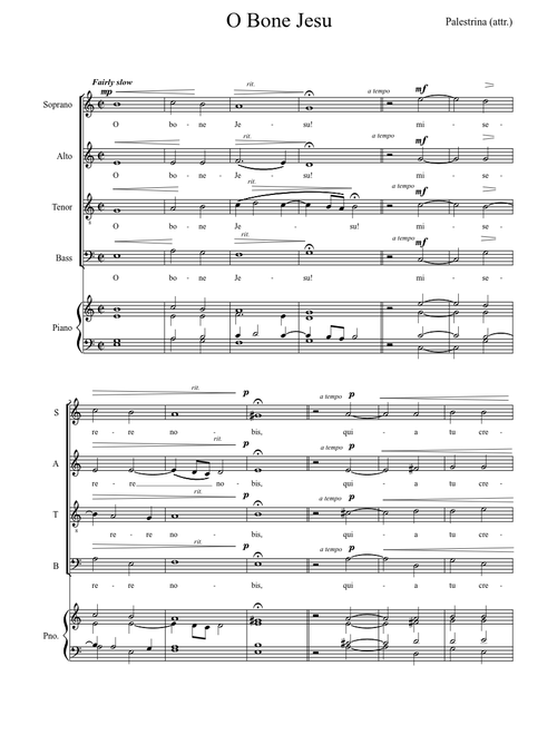 Palestrina O Bone Jesu SATB