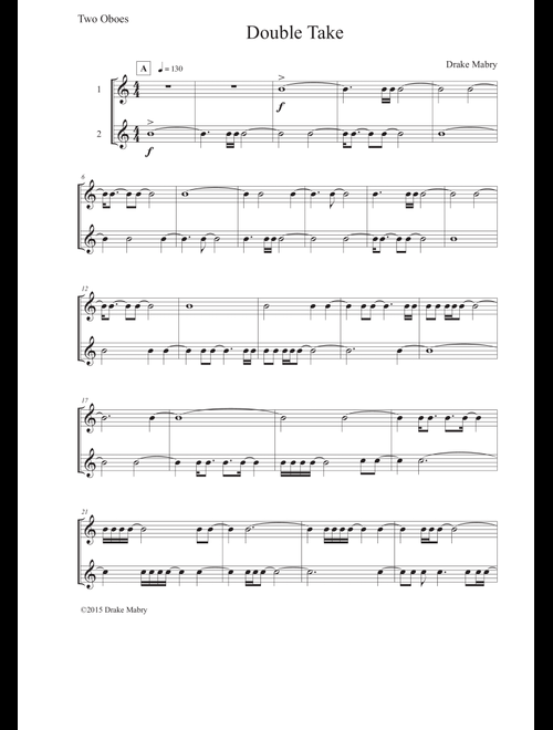 Double Take (oboes) - Drake Mabry (Oboe Duet)