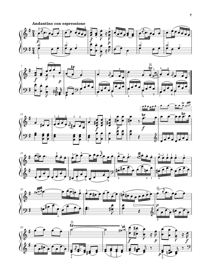 Sonata No. 9, 2nd Movement K. 311 Sheet Music for Piano