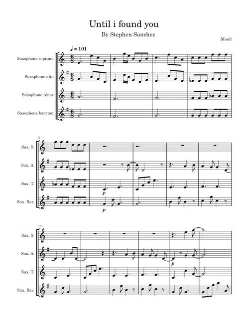 Until I Found You – Stephen Sanchez (sax quartet)