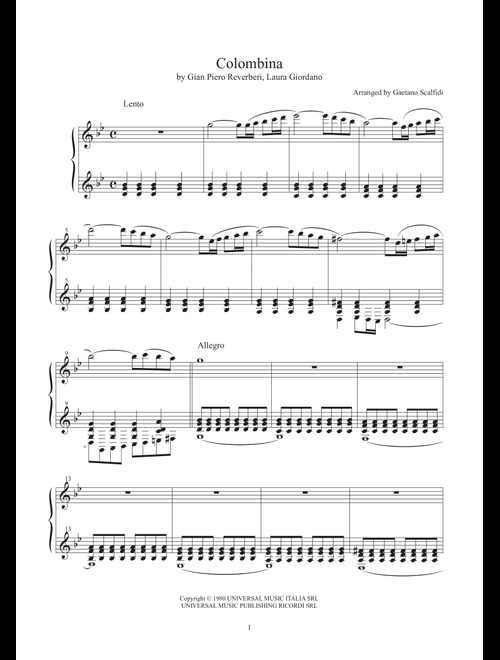 Colombina (Arr. Gaetano Scalfidi) - Rondo Veneziano (Piano Solo)