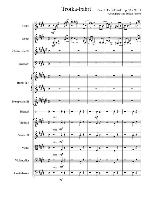Troika P. Tchaikovsky Op. 37a  No.  11