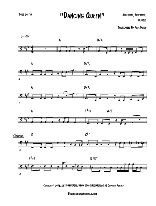 Dancing Queen (Arr. P Welsh) - ABBA (Instrumental Solo)
