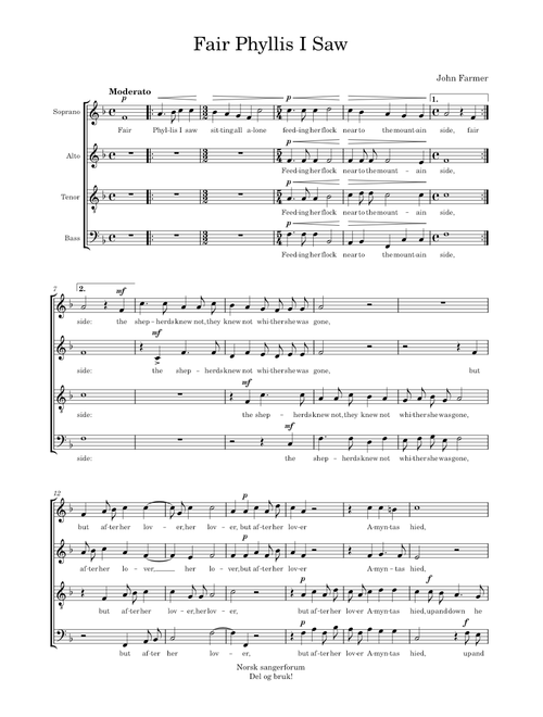 Fair Phyllis I Saw - John Farmer