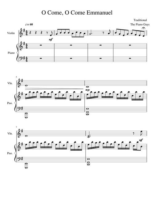 The Piano Guys: O Come, O Come Emmanuel (violin/piano)