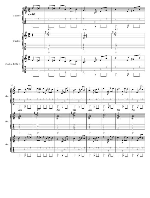 Für Elise, WoO 59 – Ludwig van Beethoven _Ukulele solo+uke chords (SLOW)