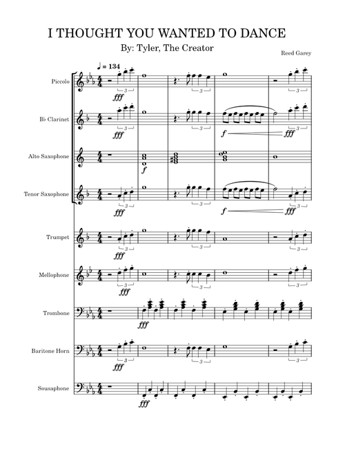 I THOUGHT YOU WANTED TO DANCE – Tyler, The Creator I THOUGHT YOU WANTED TO DANCE – Marching Band Arrangement