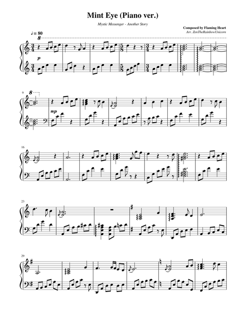 Mystic Messenger - Mint Eye (piano ver)