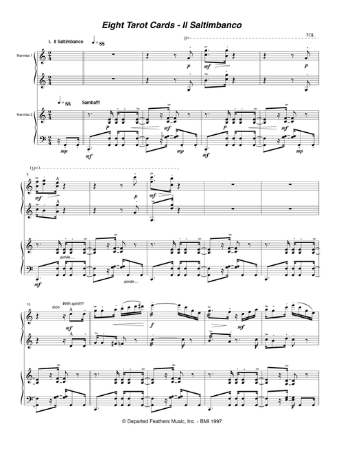 Eight Tarot Cards for Madam Rubio ... Il Saltimbanco (1997) for two marimbas - Thomas Oboe Lee (Marimba Solo)