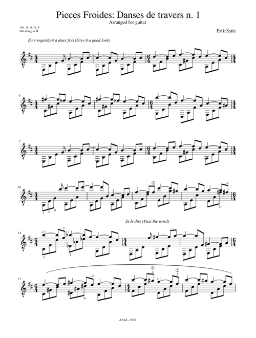 Pieces Froides: Danse de Travers n. 1 - Erik Satie