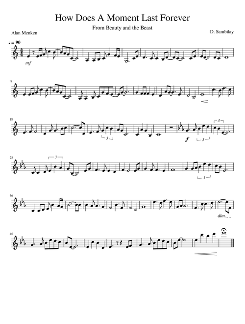 How does a moment last forever - Alan Menken