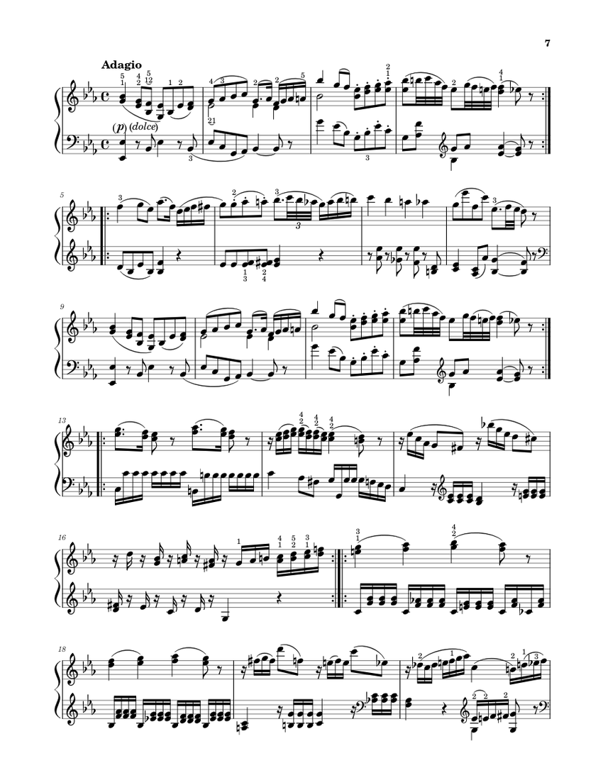 Sonata No. 17, 2nd Movement K. 570 Sheet Music for Piano (Solo