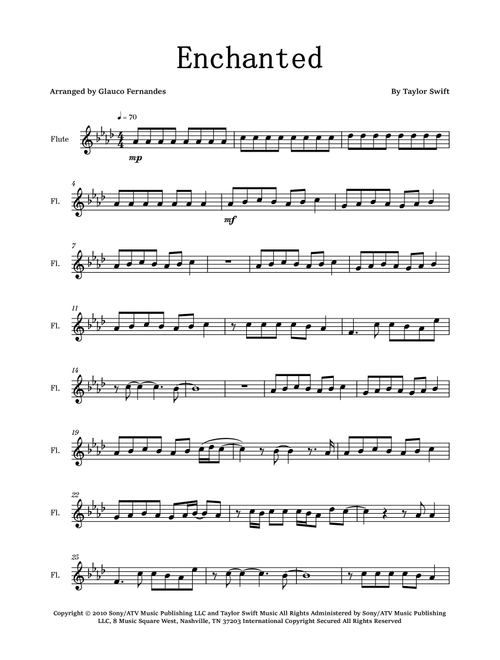 Enchanted (Arr. Glauco Fernandes) - Taylor Swift (Flute Solo)