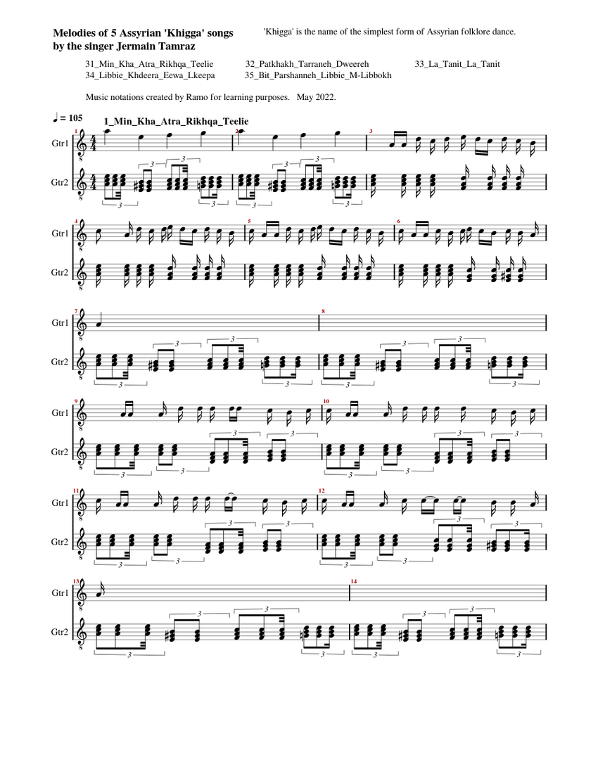 music-of-five-31-35-assyrian-folklore-songs-by-jermain-tamraz-sheet