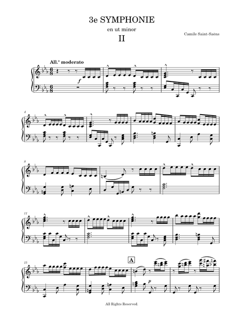 Saint-Saëns 3e SYMPHONIE avec orgue 2ème movement
