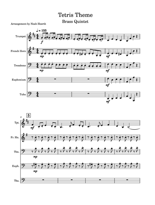 Tetris Theme (Arr. Noah Hoerth) (Brass Ensemble)