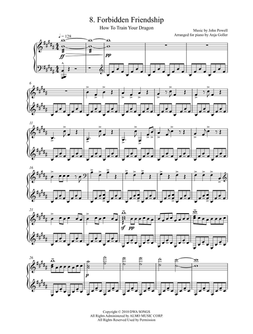 Forbidden Friendship (Arr. Anja Goller) - John Powell (Piano Solo)