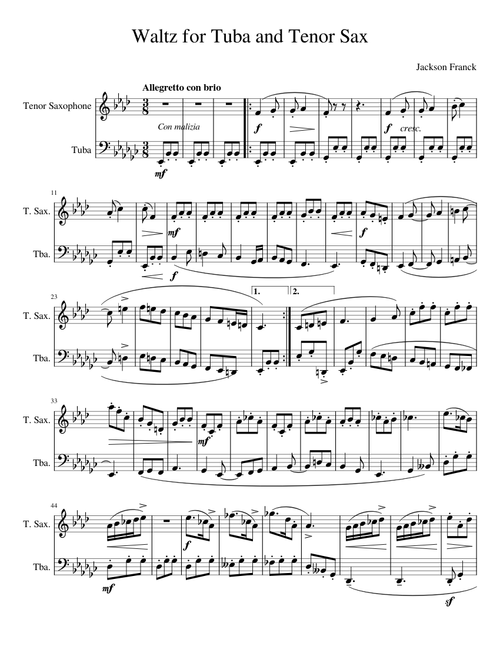 Waltz for Tuba and Tenor Sax - Jackson Franck