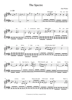 Variant Benadering vertegenwoordiger Alan Walker sheet music | Play, print, and download in PDF or MIDI sheet  music on Musescore.com
