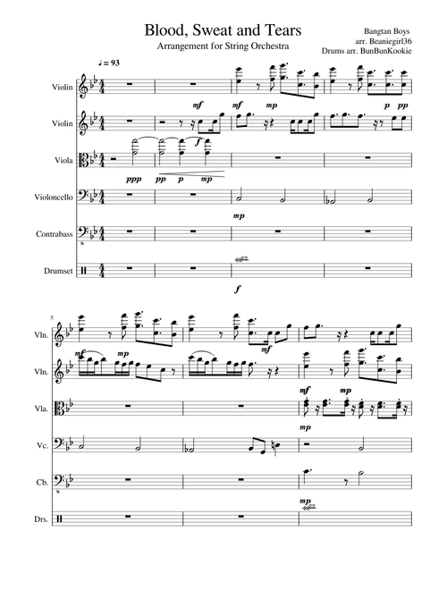 Blood Sweat and Tears (BTS) for String Orchestra