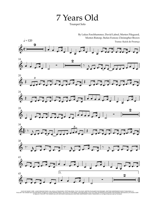 7 Years (Arr. Kaick de Proença) - Lukas Graham (Trumpet Solo)