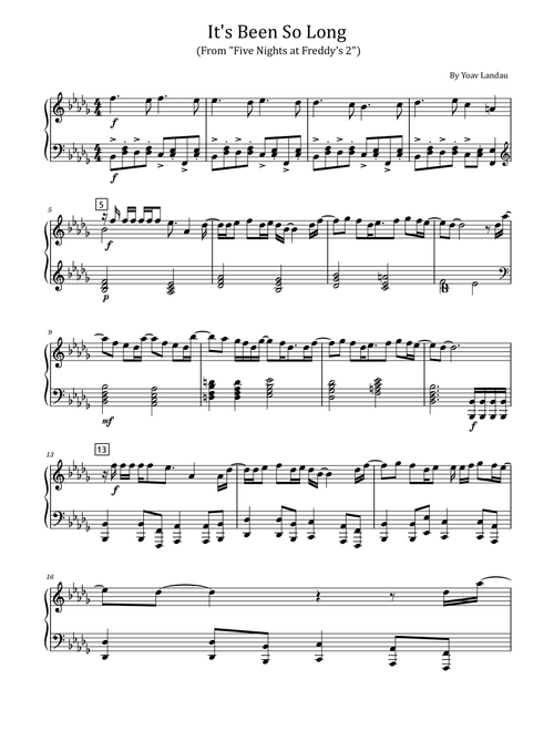It's Been So Long (Arr. poon) - Yoav Landau (Piano Solo)