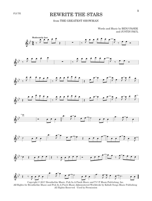 Rewrite The Stars (from The Greatest Showman) - Zac Efron & Zendaya (Flute Solo)