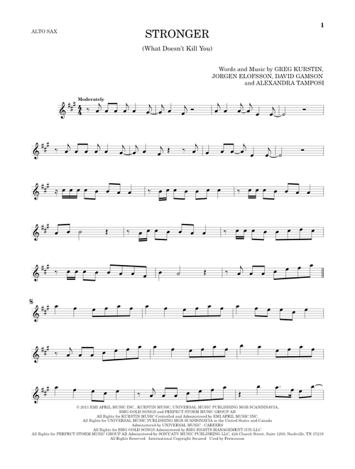 Stronger (What Doesn't Kill You) - Kelly Clarkson (Alto Sax Solo)
