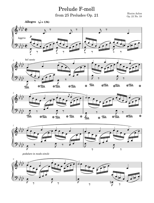 Prelude in F minor from 25 Preludes Op. 21