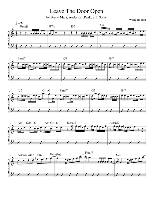 Leave The Door Open (Lead Sheet Style)