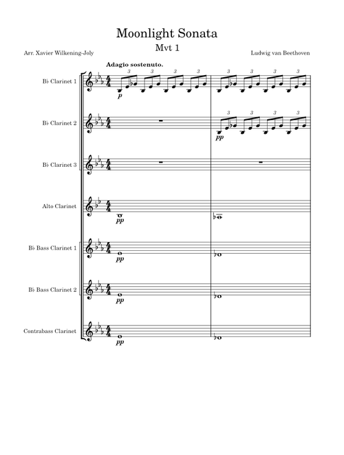 Moonlight Sonata (arr. for clarinet choir)