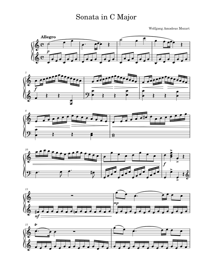 Piano Sonata No.16 in C major, K.545 – Wolfgang Amadeus Mozart Sonata_in_C_Major Sheet music for ...