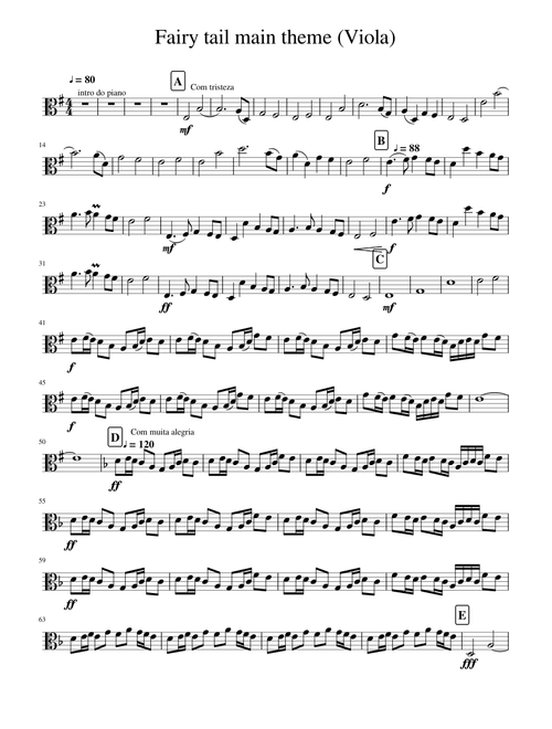 Fairy tail main theme (Viola)