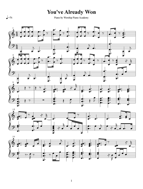 You've Already Won (Arr. Worship Piano Academy) - Shane And Shane (Piano-Vocal-Guitar (Piano Accompaniment))