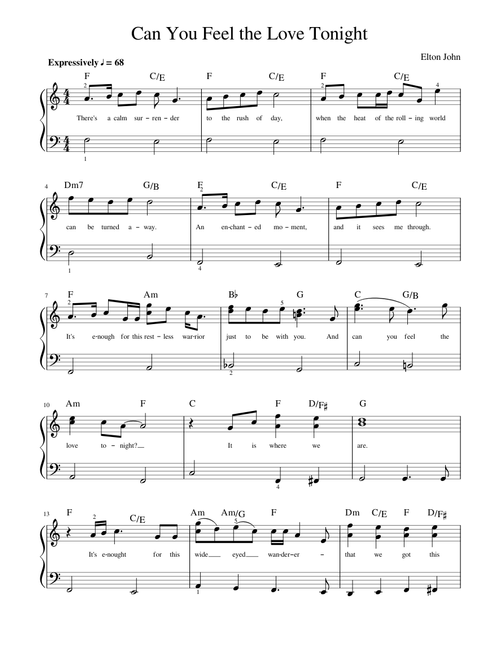 Can You Feel The Love Tonight – Elton John