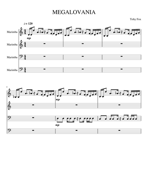 MEGALOVANIA for Marimba Quartet