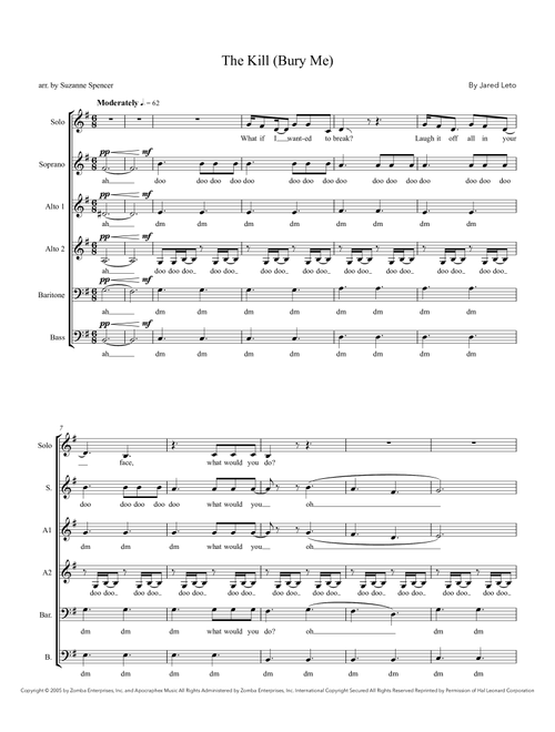 The Kill (bury Me) (Arr. Suzanne Spencer) - 30 Seconds To Mars (Choral, 5-Part)