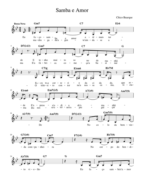 Samba e amor – Chico Buarque