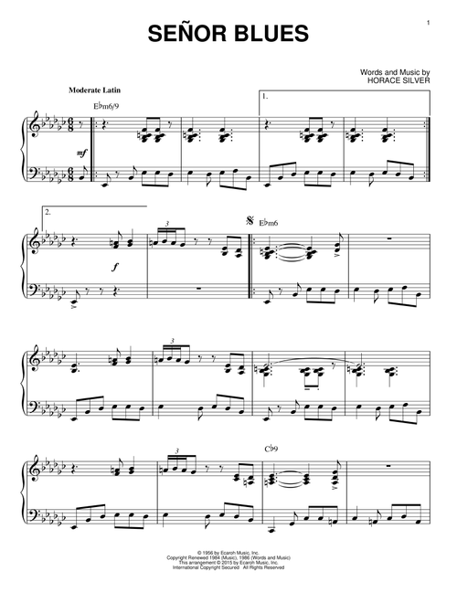 Señor Blues (arr. Brent Edstrom) - Horace Silver (Piano Solo)