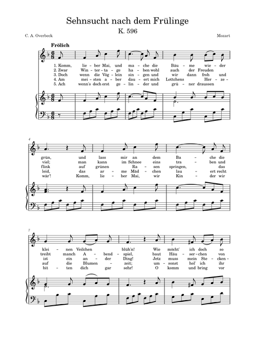 Sehnsucht nach dem Frühling, K.596 – Wolfgang Amadeus Mozart
