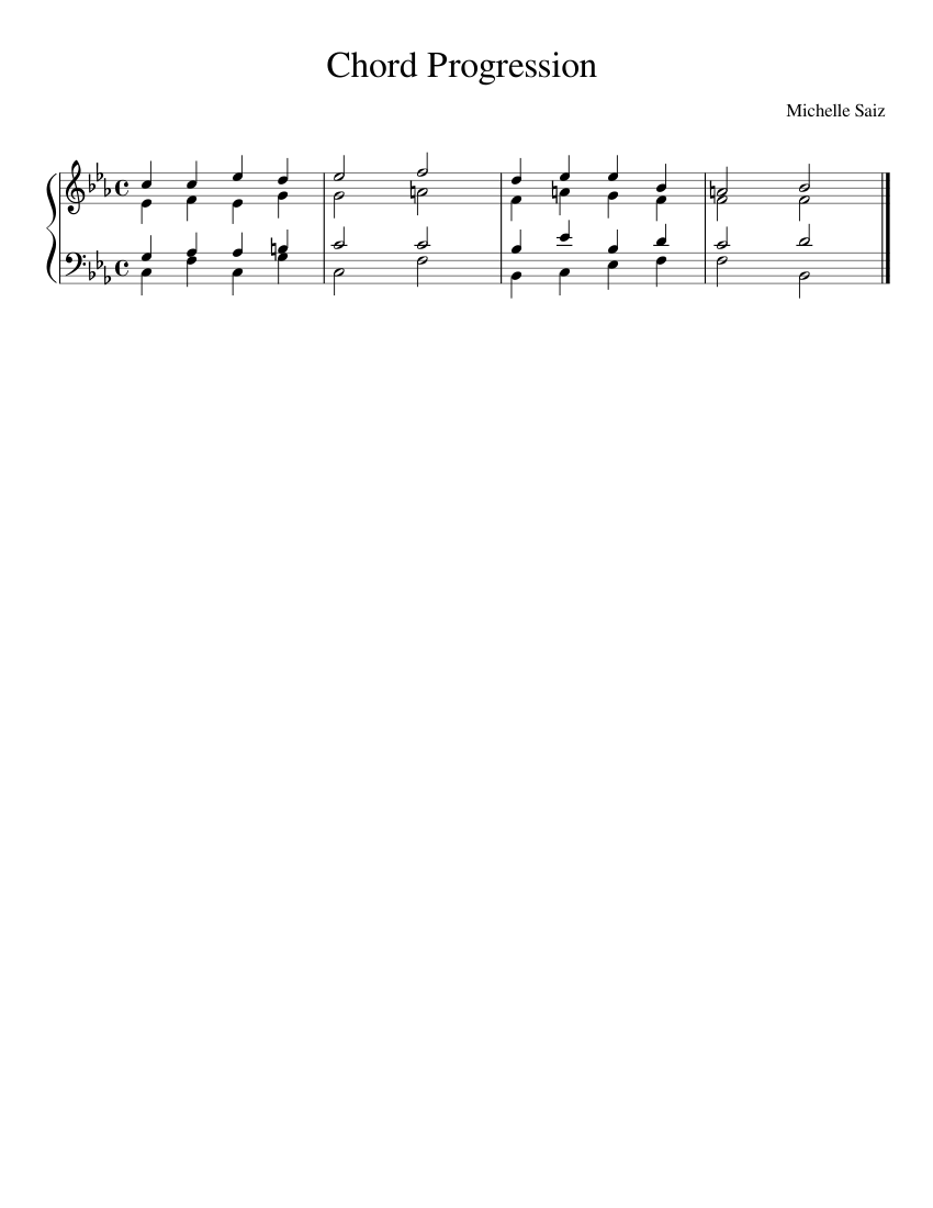 Chord Progression Sheet music for Piano (Solo) Easy | Musescore.com