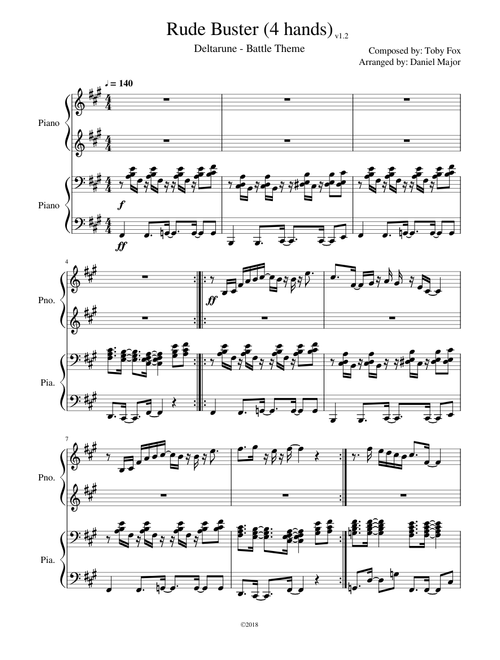 Deltarune - Rude Buster (4 hands)