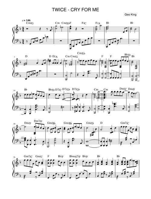 Cry For Me (Arr. Gregory King) - Camila Cabello (Easy Piano)