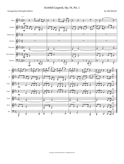 Scottish Legend, Op. 54, No. 1 (Arr. Christophe Walters) - Amy Beach (Small Ensemble)